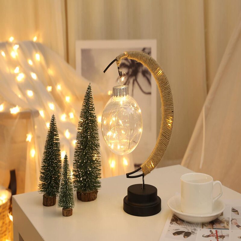 Svetelná Spomienková Lampa V Tvare Polmesiaca Na Modelovanie Guličky Led Na Domácu Dekoráciu