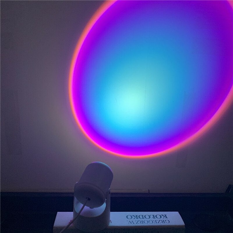 Usb Sunset Project Lamp Estetická Stolová Lampa Antireflexné Led Nočné Svetlo Romantický Vizuálny Zážitok Dúhový Projektor Moderné Atmosférické Do Domácej Spálne Kaviareň Dekorácia Na Stenu