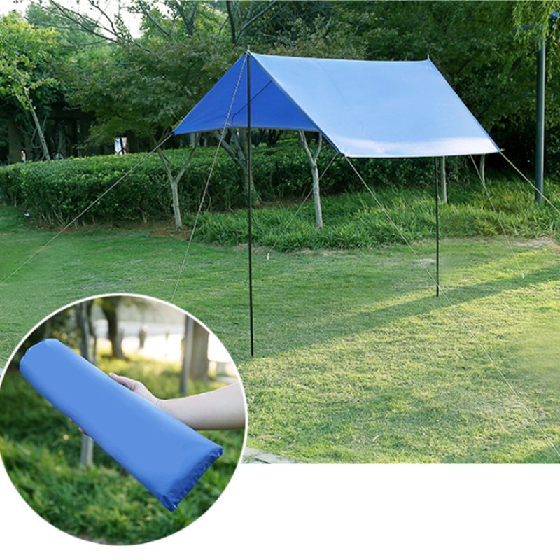 300 X 300 cm Vonkajší Kempingový Stan Slnečná Clona Dážď Slnko Uv Pláž Baldachýn Markíza Prístrešok Pikniková Podložka Slnečník