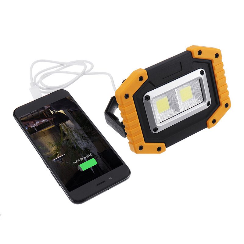 30w Usb Led Cob Svetlo Vonkajšie 3 Režimy Pracovné Camping Núdzová Lampa Baterka Bodové Vyhľadávacie Light