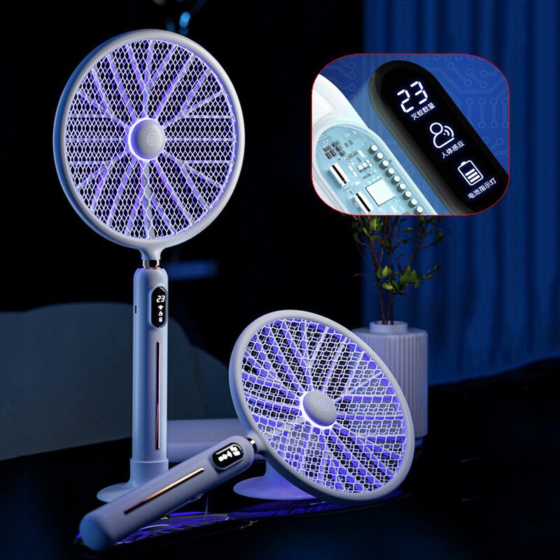 Elektrická Plácačka Na Komáre 2 V 1 5 V 3 W Usb Type-c Nabíjací Lcd Displej Žiadne Žiarenie Inteligentné Počítanie Škrabka Na Moskyty