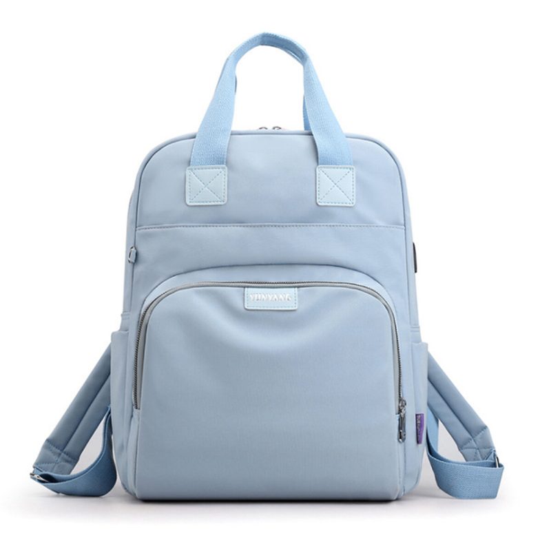 Outdoor Camping Ženy Usb Nabíjací Port Nylonový Batoh Školská Taška Cestovný Ruksak Na Laptop