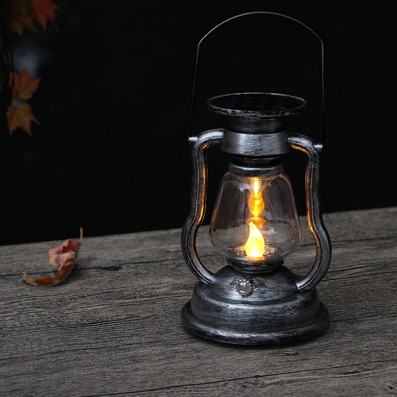 Prenosná Vonkajšia Lampa Solárna Závesná Nabíjateľná Retro Prenosný Stan Camping Night Light