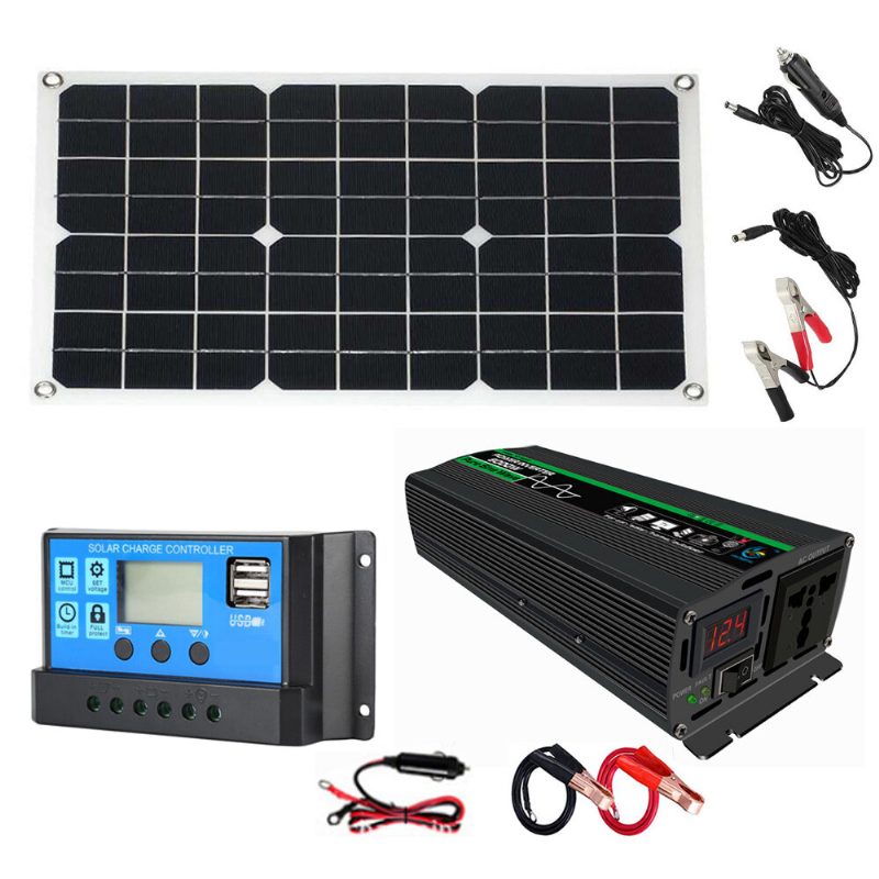 Súprava 8000w Solárneho Invertoru Solárny Systém S 18w Solárnym Panelom 30a Ovládač Na Kempovanie