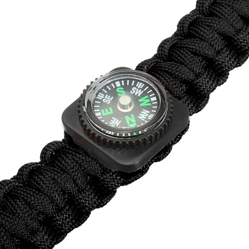 Survival Paracord Náramok Whistle Svetelné Vojenské Hodinky Na Zápästí