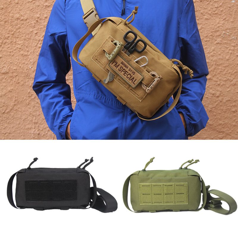 Taktická Taška Cez Rameno Men Sling Crossbody Molle Bag Camping Cestovanie Rybárstvo Vojenský Batoh