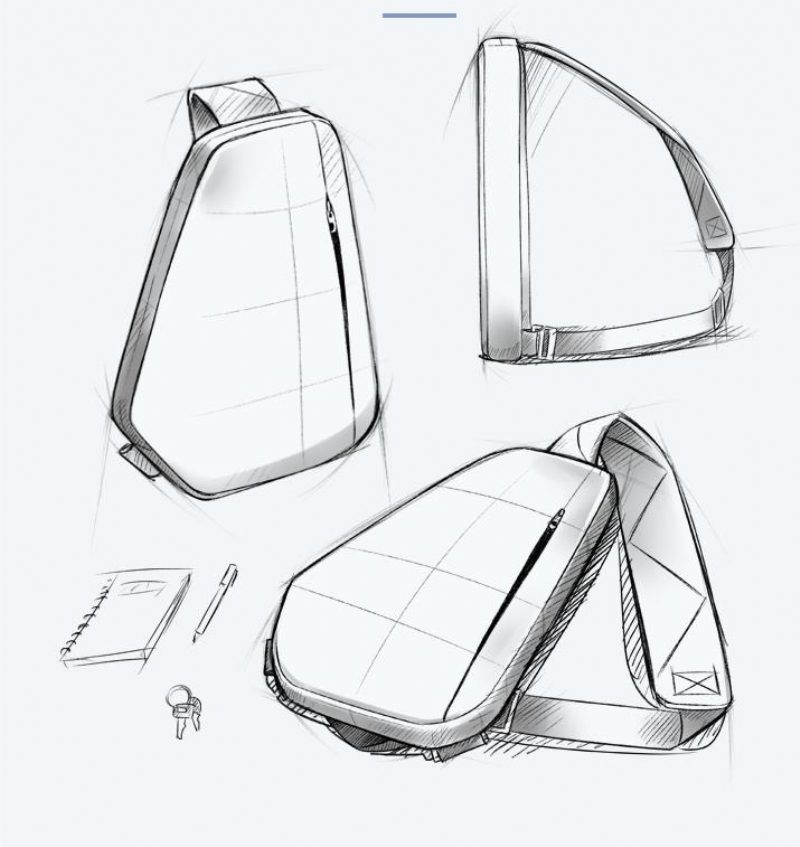 Uniex Men Hidden Crossbody Ramen Geometry Bag Anti Theft Sport Hrudník Multifunkčný Batoh
