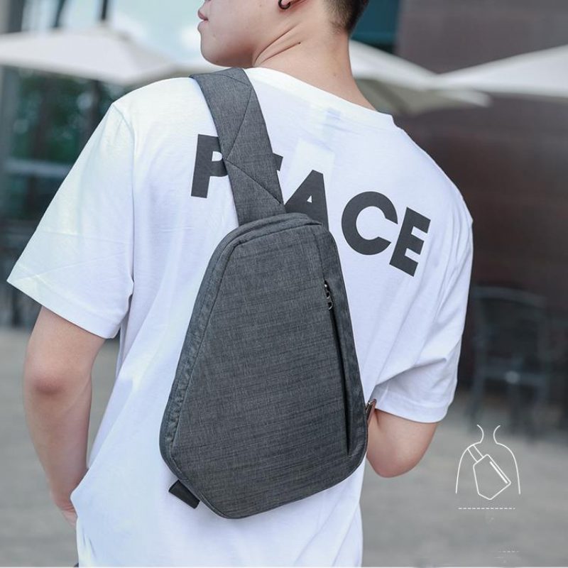 Uniex Men Hidden Crossbody Ramen Geometry Bag Anti Theft Sport Hrudník Multifunkčný Batoh