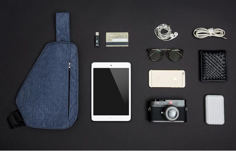 Uniex Men Hidden Crossbody Ramen Geometry Bag Anti Theft Sport Hrudník Multifunkčný Batoh