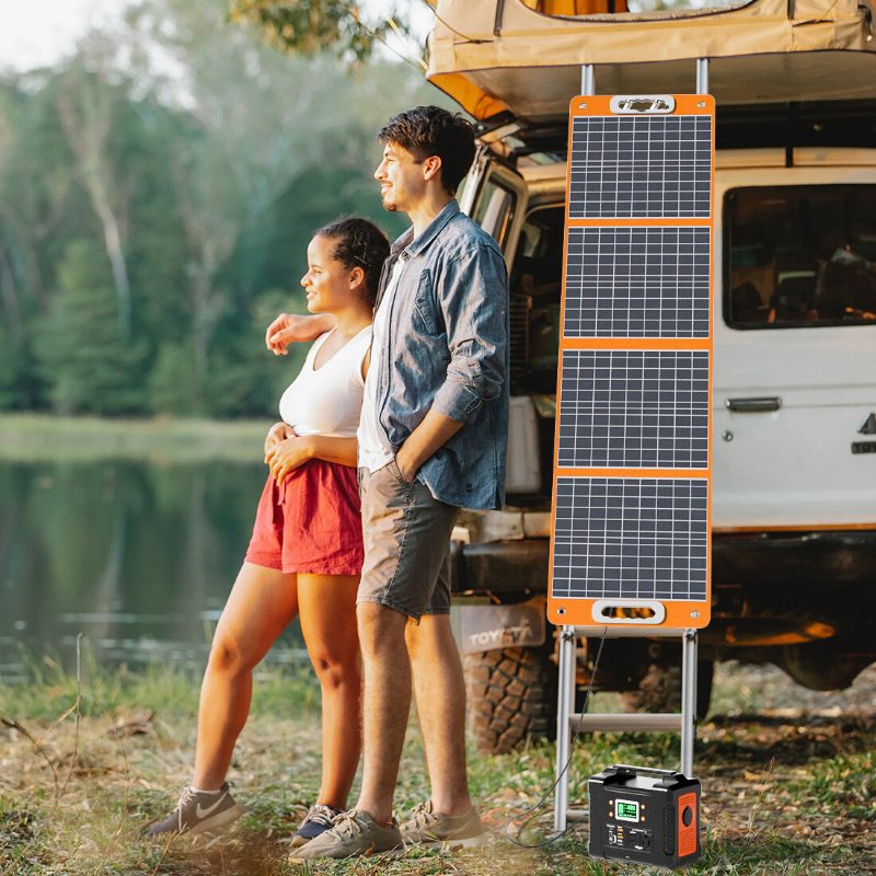 Us Direct 18v 100w Skladací Solárny Panel Núdzová Solárna Nabíjačka S Pd Type-c Qc3.0 Pre Telefóny Tablety Camping Van Rv Trip Výpadok Napájania