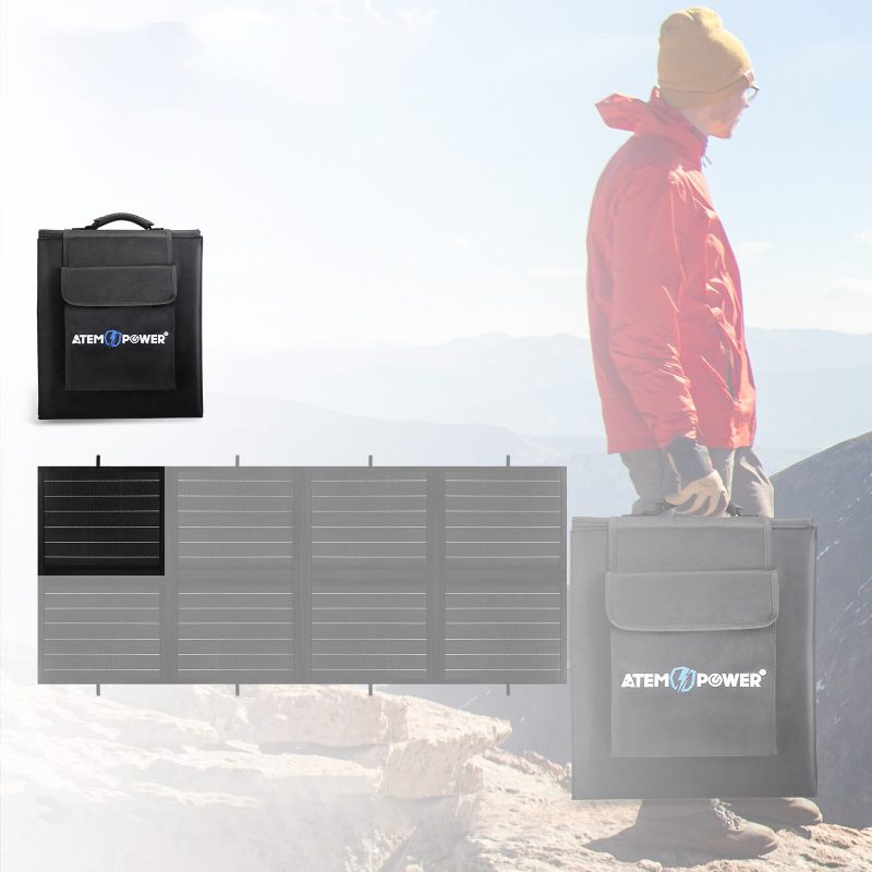 Us Direct Atem Power Vaspbag-2s-ufa 200w Prenosný Monokryštalický Solárny Panel Vybavený 20a Mppt Ovládačom Nabíjačky Vhodné Pre Vonkajšie Kempovanie Rv Lodí
