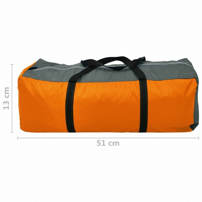 Vodotesný Kempingový Stan 2~4 Osoby Tunelový Na Kempovanie Turistika Cestovanie Sklolaminátové Palice Sivá+oranžová