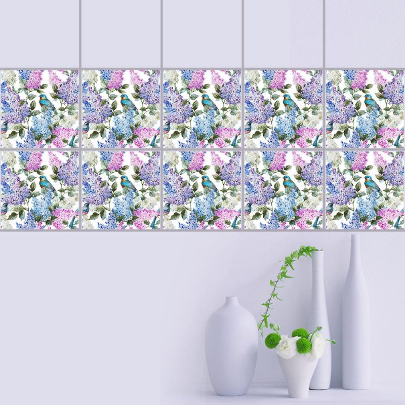 Flowers Pearl Film Nálepky Na Dlaždice Kúpeľňa Obývacia Izba Vodotesné Pvc Nástenné