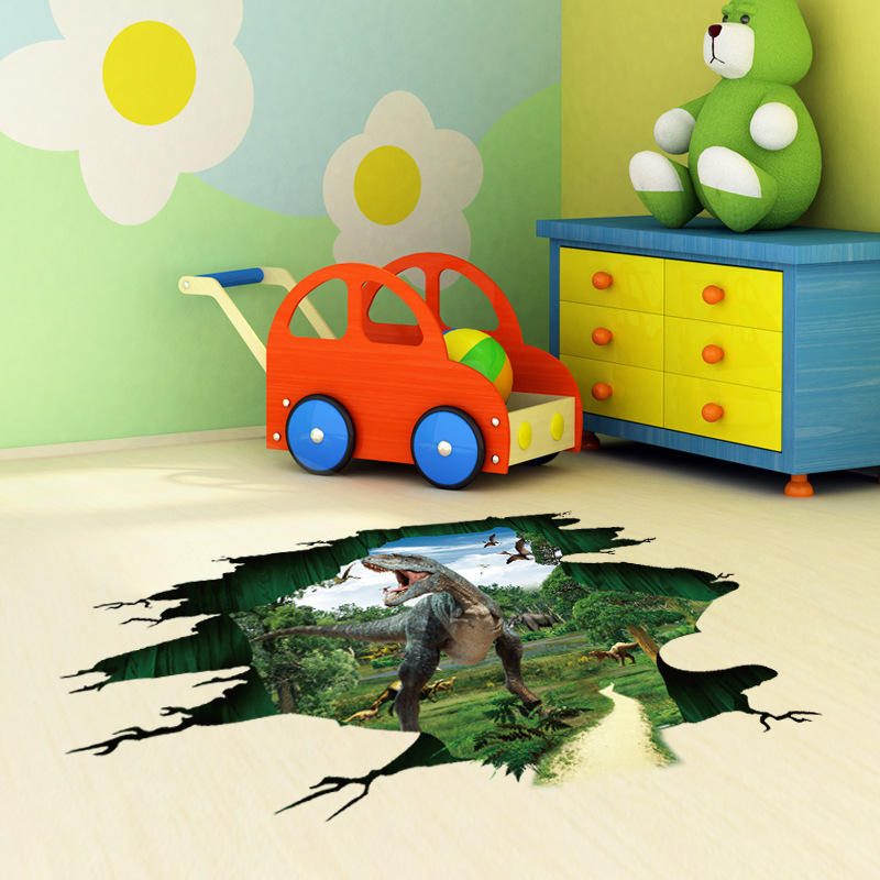 Nálepka Miico Creative 3d Dinosaurus Vodotesný Odnímateľný Dekoratívna Dekorácia Na Stenu