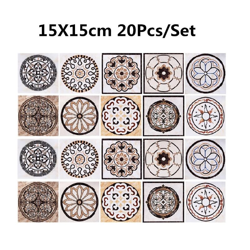 Samolepiaca Nálepka Na Stenu 20 Ks Štvorcových Dlaždíc Na Podlahu Vinyl Room Decor