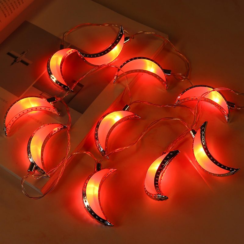 10ks Led Deluxe Ramadánových Nočných Svetiel Eid String Light Moon Dekorácie