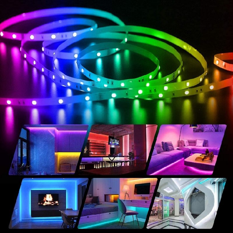 Led Svetelné Pásy Ovládač Wifi Flexibilná Dekorácia Rgb 5050 Podsvietená Lampa Nočné Svetlo Svetelný Reťazec