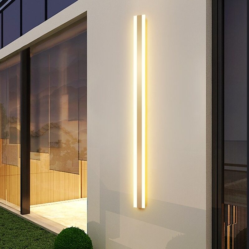 Led Vonkajšie Dlhé Nástenné Svietidlo Moderné Vodotesné Ip65 Veranda Záhrada Balkón Zlatá Nástenná Lampa Dekoračné Osvetlenie