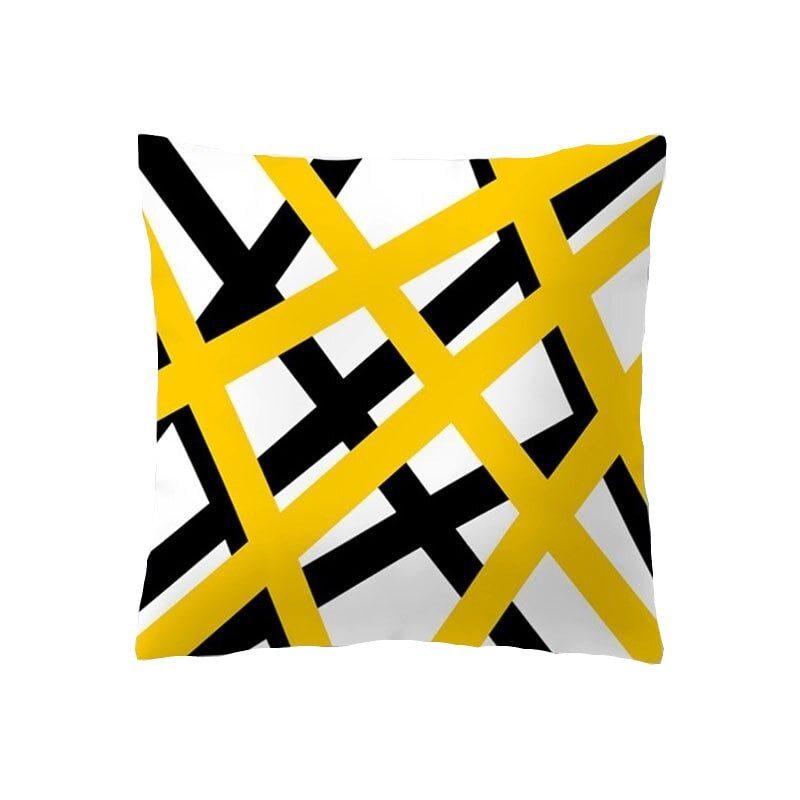 Obliečka Na Vankúš Na Žltý Pruhovaný Geometrický Prehoz