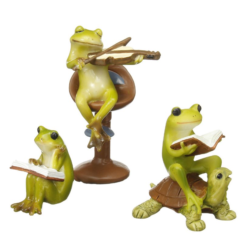 Roztomilá Figúrka Socha Žaby Stôl Do Domácej Kancelárie Ornament Záhrada Bonsai Dekor Darček