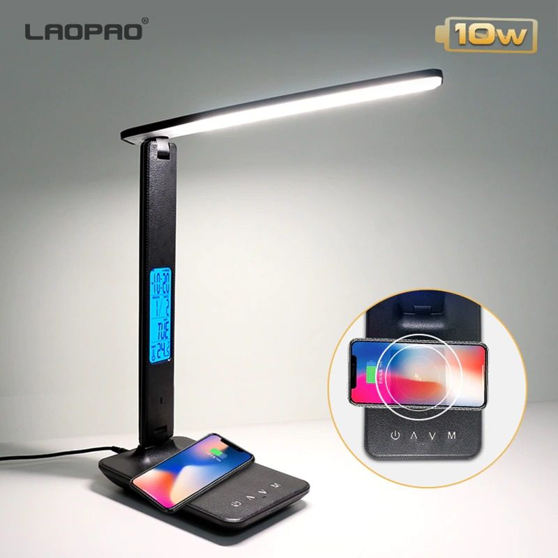 Stolná Led Lampa S 10w Qi Rýchlou Bezdrôtovou Nabíjačkou