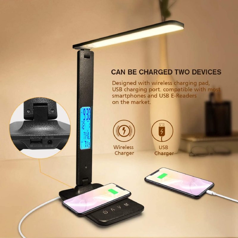 Stolná Led Lampa S 10w Qi Rýchlou Bezdrôtovou Nabíjačkou