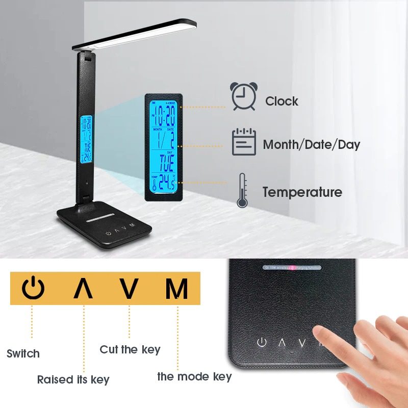 Stolná Led Lampa S 10w Qi Rýchlou Bezdrôtovou Nabíjačkou