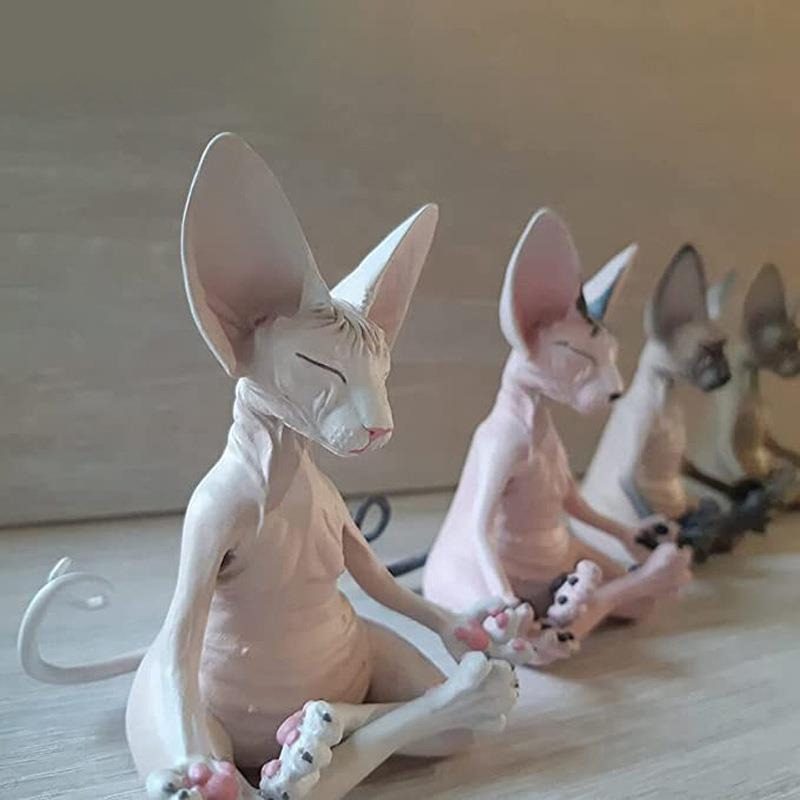 Živicová Domáca Figúrka Mačky Sphynx