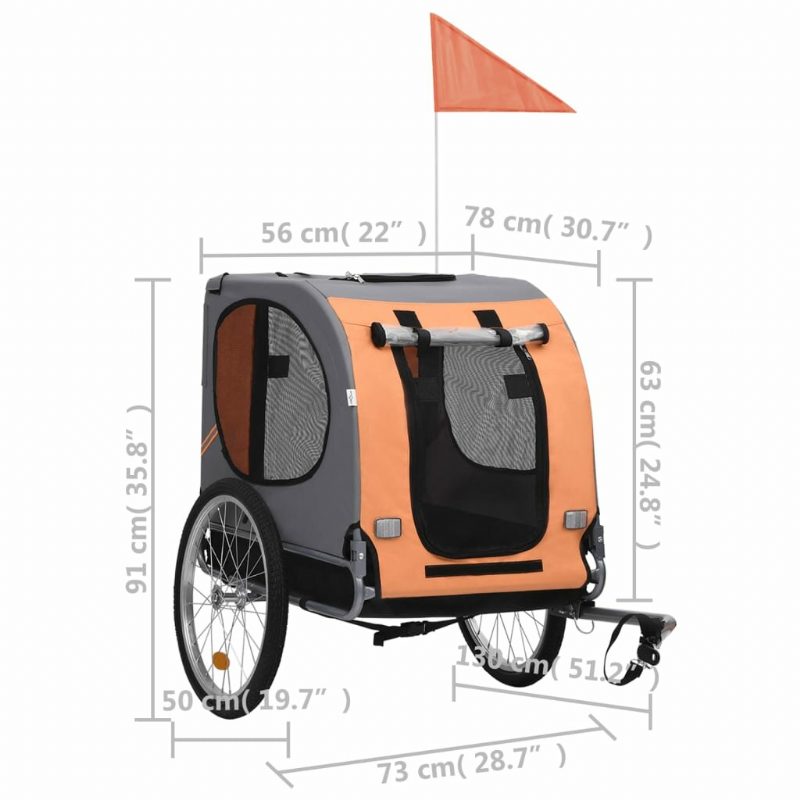 Príves Na Bicykel Pre Psa V Oranžovej A Sivej Farbe