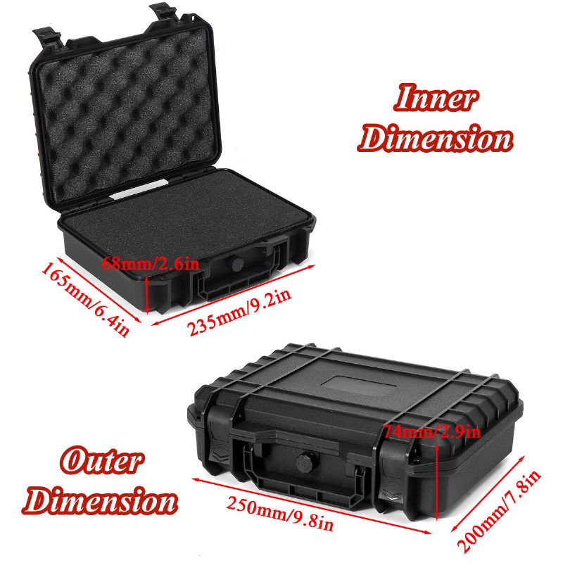 250*200*74mm Vodotesné Puzdro Na Ručné Prenášanie Taška Na Náradie Úložný Box Fotografovanie Fotoaparátu So Špongiou