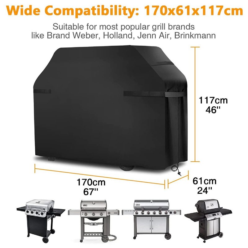 Tvird 170 X 61 X 122 cm Kryt Na Gril Prach/vodotesný Vonkajší Plynový Fajčiar