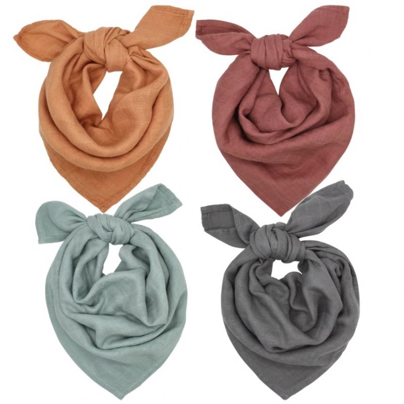 Baby Bandana Bibs Mušelín Bamboo Swaddle Deka Square