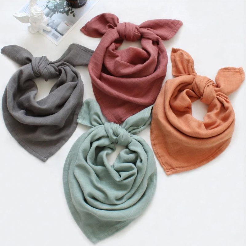 Baby Bandana Bibs Mušelín Bamboo Swaddle Deka Square