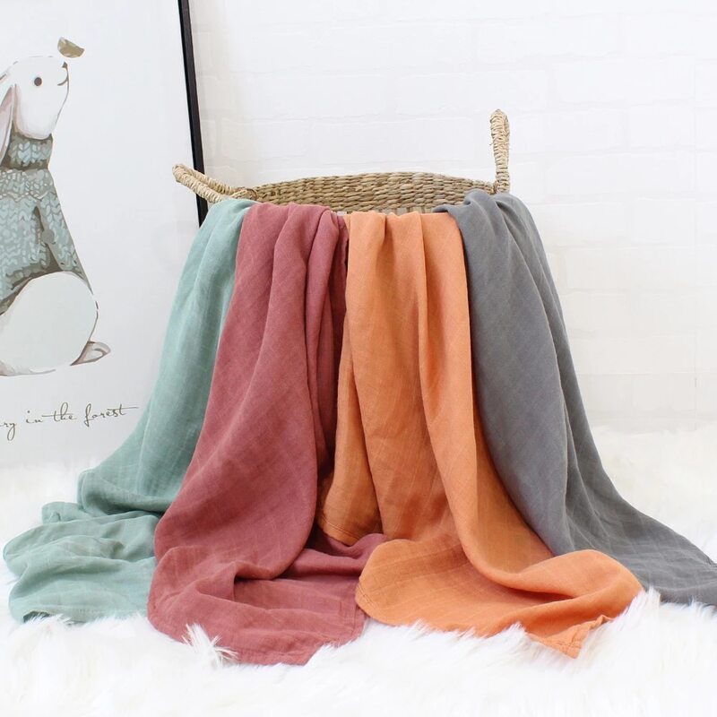Baby Bandana Bibs Mušelín Bamboo Swaddle Deka Square
