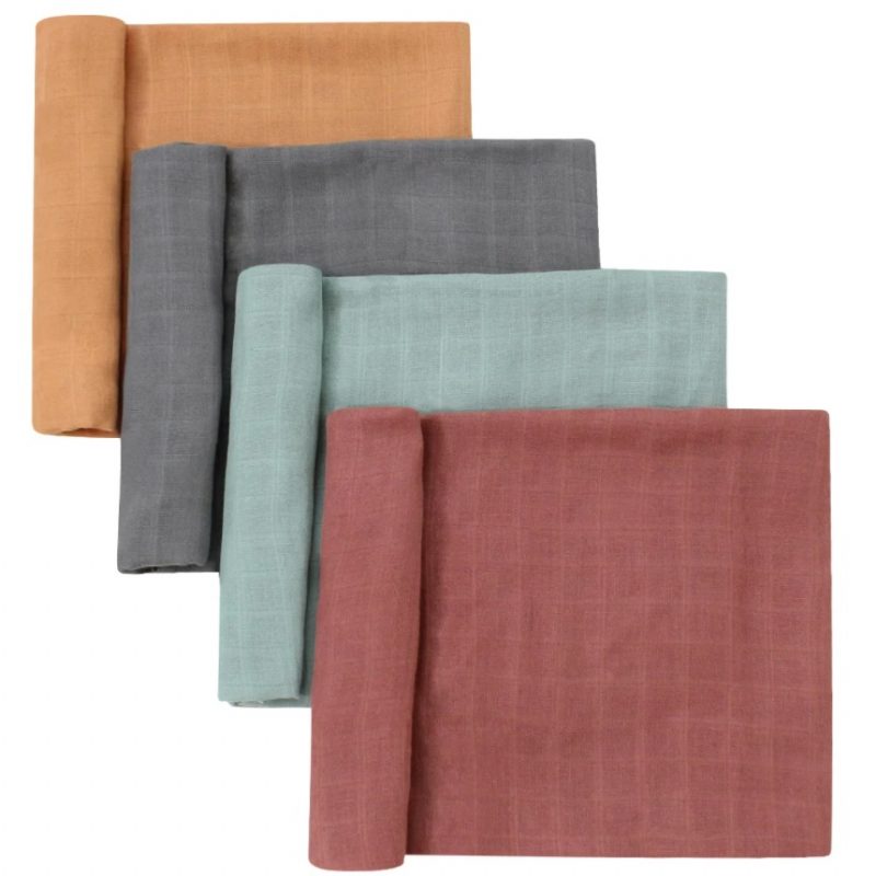 Baby Bandana Bibs Mušelín Bamboo Swaddle Deka Square