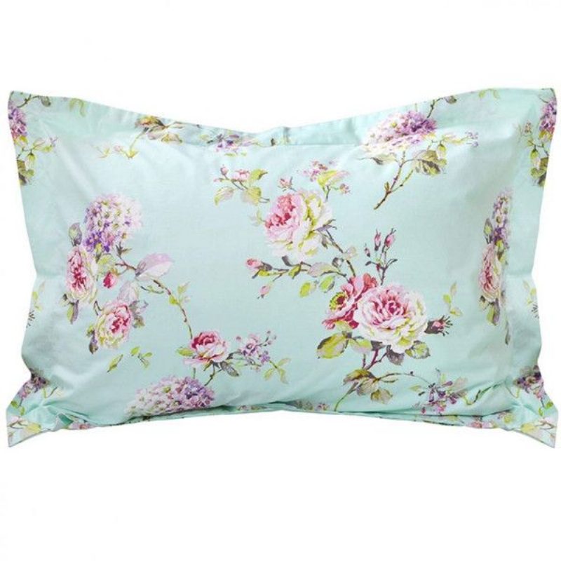 2ks Farmhouse Shabby Hydrangea And Rose Floral Printed Vankúš Shams Obliečky Na Vankúše