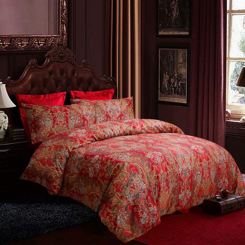 3 Ks Paisley Damask Pattern Bohemian Obliečky Na Periny Kvalita 100% Egyptská Bavlna Počet Nití 1000 Super Soft