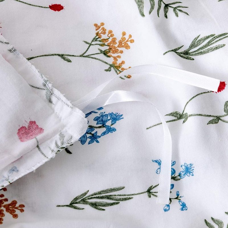 3 Ks Súprava Obliečok Na Prikrývku Tiny Flower Zo 100 % Bavlny Farmhouse Kvetinová Posteľná Bielizeň
