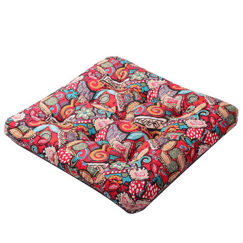 55 X 55 X 10 cm Štvorcový Vankúš Tatami Bavlna Ľan Podlaha Stolička Sedacia Podložka