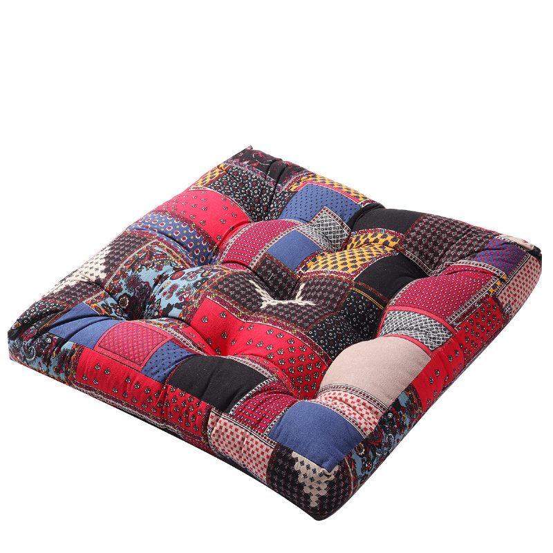 55 X 55 X 10 cm Štvorcový Vankúš Tatami Bavlna Ľan Podlaha Stolička Sedacia Podložka