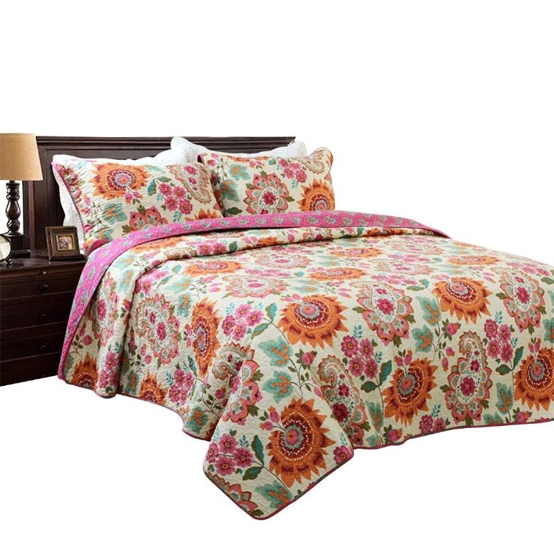 Bohémska Posteľná Bielizeň Súprava Prikrývok Vintage Paisley Pattern Obojstranných Ľahkých Posteľných Veľkosti Queen Zo 100 % Bavlny