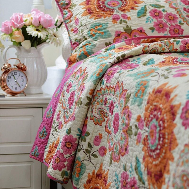 Bohémska Posteľná Bielizeň Súprava Prikrývok Vintage Paisley Pattern Obojstranných Ľahkých Posteľných Veľkosti Queen Zo 100 % Bavlny
