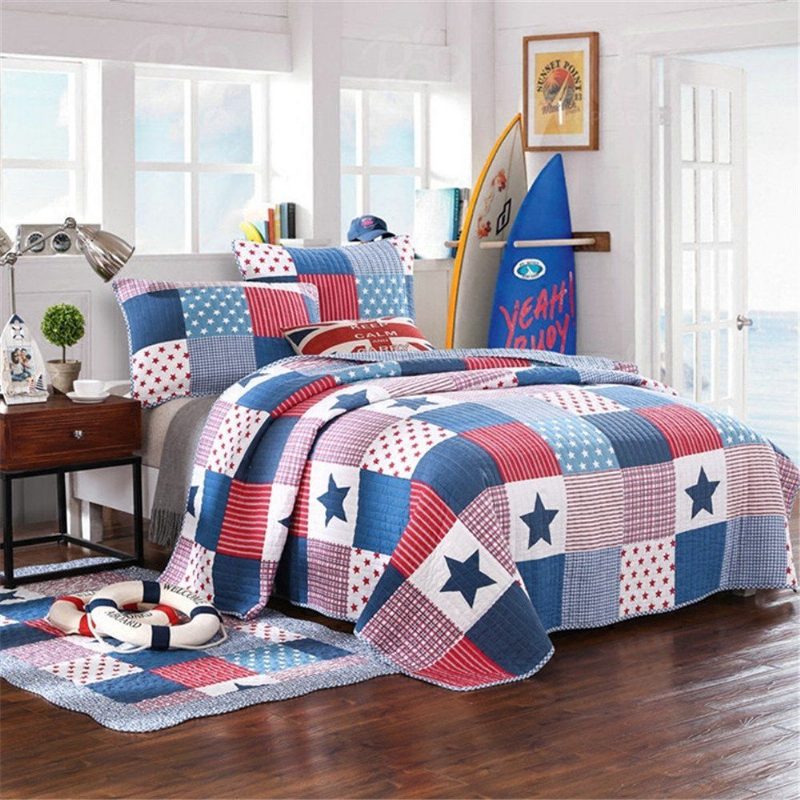 Detská Posteľná Bielizeň Star Kids Patchwork Twin Quilt Prehoz