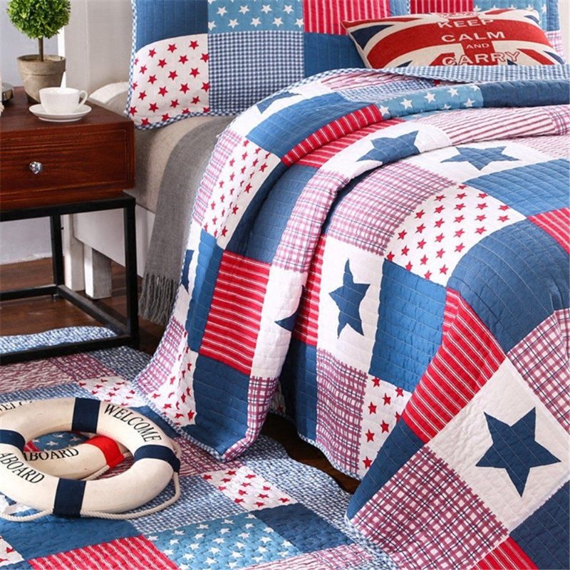 Detská Posteľná Bielizeň Star Kids Patchwork Twin Quilt Prehoz