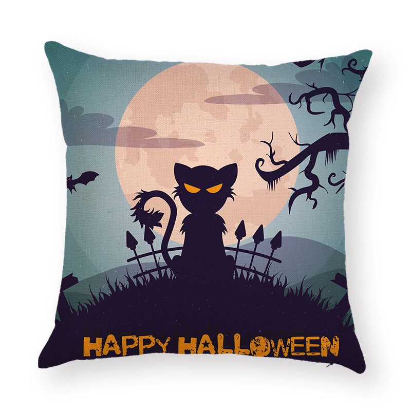 Halloween Terror Tekvica Netopier Sova Vzor Obliečka Na Vankúš Na Z Bavlneného Plátna