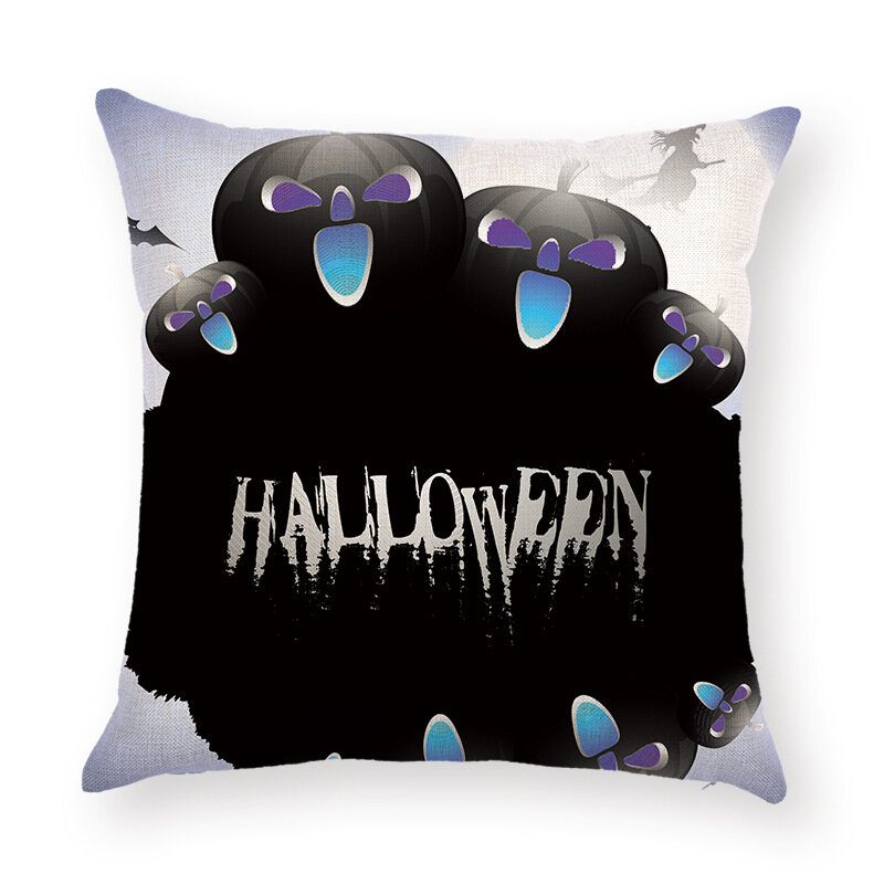 Halloween Terror Tekvica Netopier Sova Vzor Obliečka Na Vankúš Na Z Bavlneného Plátna