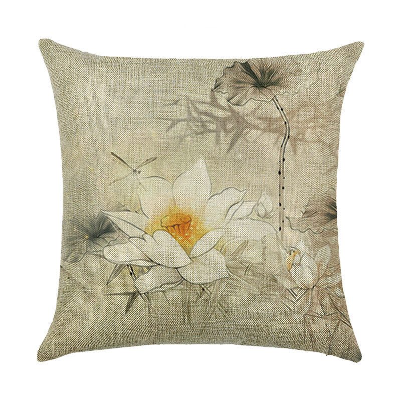 Honana 45x45cm Bytová Dekorácia Kvety A Rastliny Dizajnové Vzory Bavlna Obliečka Na Vankúš