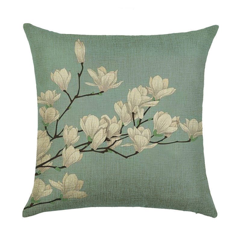Honana 45x45cm Bytová Dekorácia Kvety A Rastliny Dizajnové Vzory Bavlna Obliečka Na Vankúš