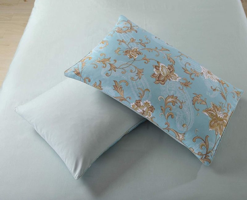 Luxusná Viniča Khaki Farmhouse Kvetinová Posteľná Súprava 3ks 100% Egytion Bavlna Bohemia Chic Satin Shabby Vintage Damask Súpravy Obliečok Na Periny