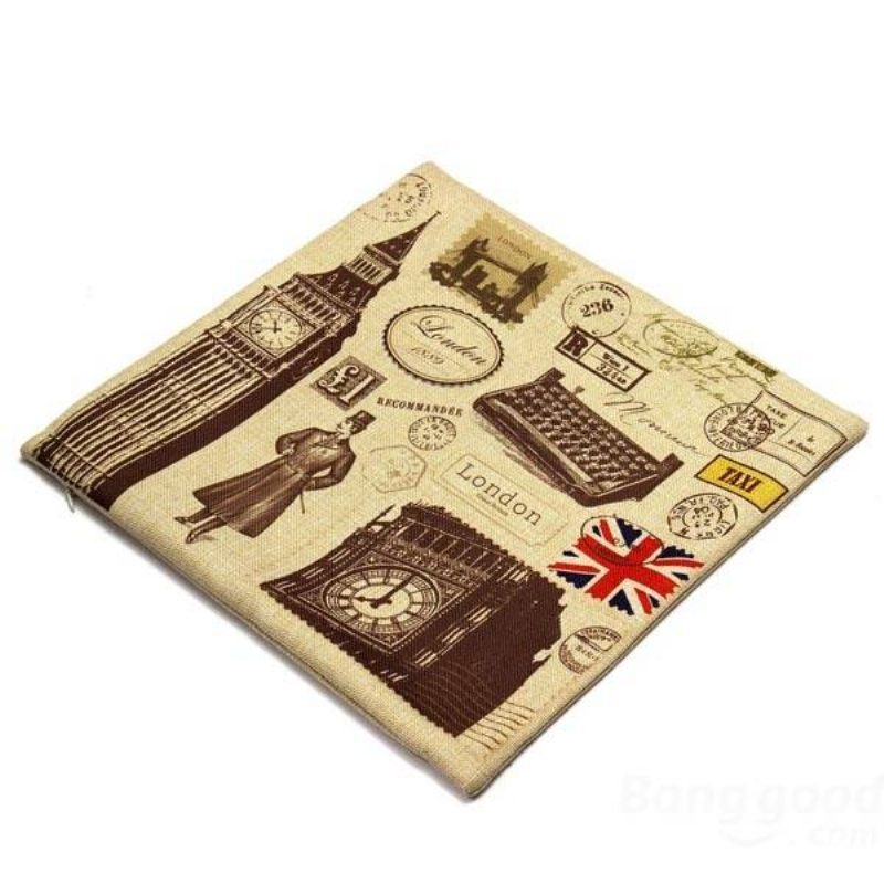 Obliečka Na Vankúš Z Bavlneného Plátna V Retro Britskom Štýle